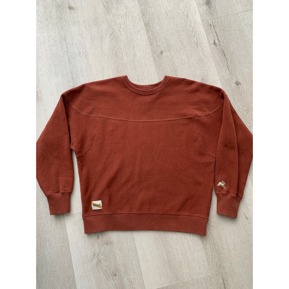 Tracksmith Downeaster Sweatshirt Rust Orange Crewneck Fleece Pullover Women M
